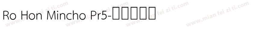 Ro Hon Mincho Pr5字体转换